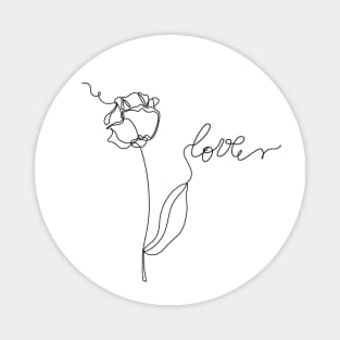 Continuous line flower Magnet